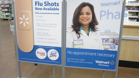 Walmart Pharmacy 'Flu Shots' Staging Area