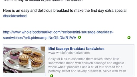Whole Foods Back-to-School Facebook Update