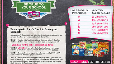 General Mills Sam's Club 'Be True' Landing Page