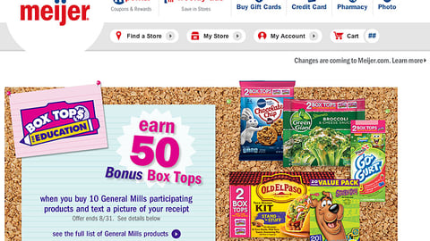 Meijer.com Mills 'Box Tops' Showcase