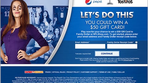 PepsiCo Family Dollar 'Coin Toss' Home Page