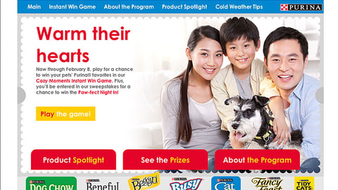 Kroger Purina 'Cozy Moments' Landing Page