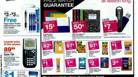 Staples '110% Price Match Guarantee' Feature