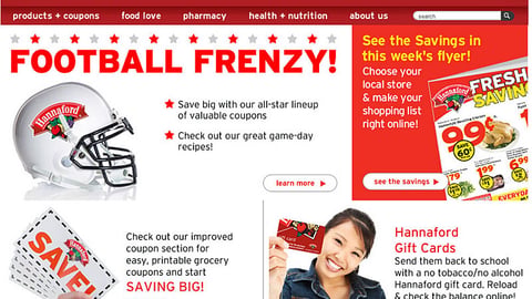 Hannaford 'Football Frenzy' Leaderboard Ad
