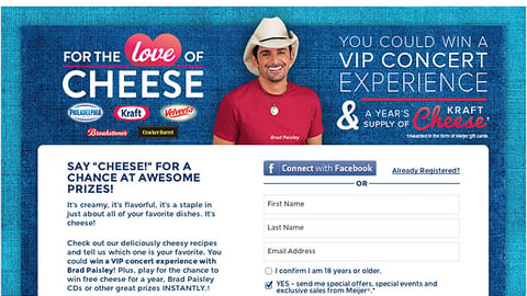 Meijer Kraft 'For the Love of Cheese' Landing Page