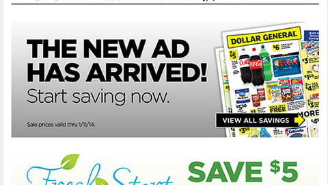 Dollar General 'Fresh Start' Email Ad