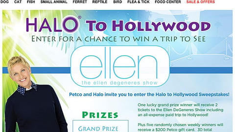 Petco 'Halo to Hollywood' Landing Page