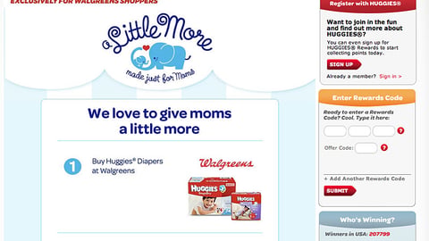 Huggies Walgreens 'A Little More' Landing Page