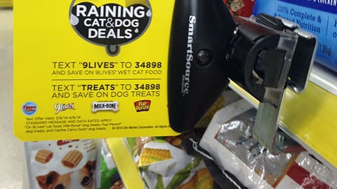Del Monte Dollar General 'Raining Cats & Dogs' Shelf Talker