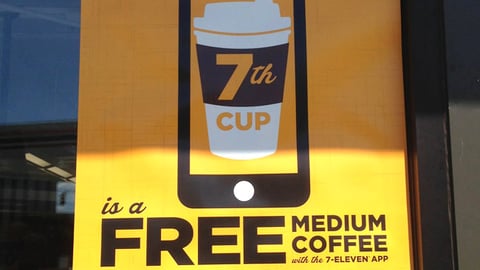 7-Eleven 'Coffee Rewards' Window Poster