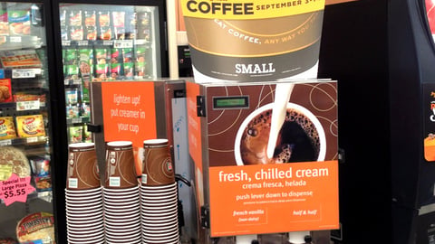 7-Eleven '50-Cent Small Coffee' Countertop Signs