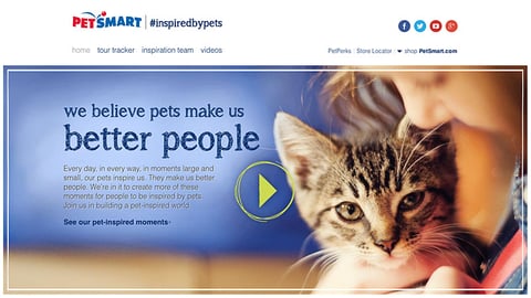 PetSmart 'Inspired by Pets' Home Page
