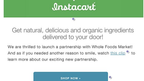 Whole Foods Instacart Email