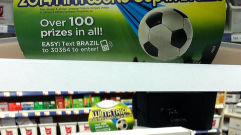 J&J Walgreens World Cup Sweeps Sign