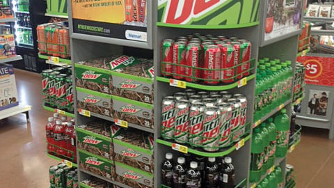 Mountain Dew Walmart Four-Way Display