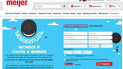 Meijer Oreo 'Wonderfilled' Landing Page