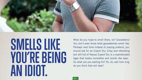 DB Export Dry 'Idiot' Wine Drinker Ad
