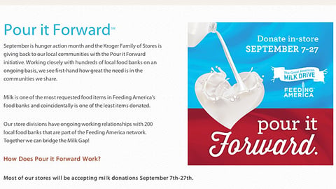 Kroger 'Pour it Forward' Landing Page