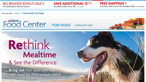 PetSmart 'Rethink Mealtime' Landing Page