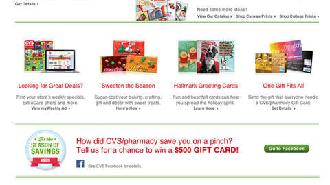 CVS 'Christmas Central' Landing Page