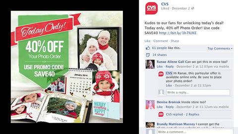 CVS Cyber Monday Facebook Update