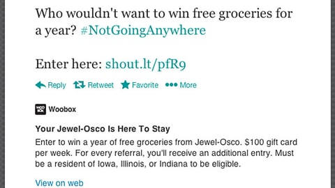 Jewel-Osco 'Free Groceries' Twitter Update