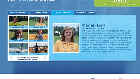 P&G Publix Special Olympics Landing Page