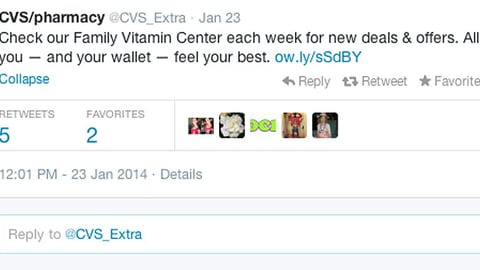 CVS Family Vitamin Center Twitter Update 