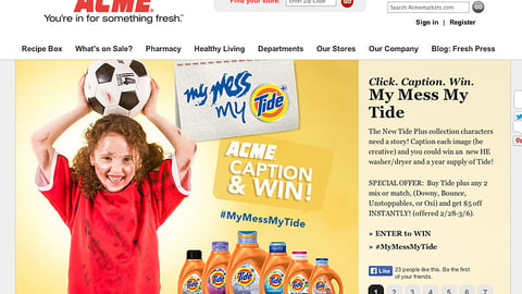 Acme 'My Mess My Tide' Carousel Ad
