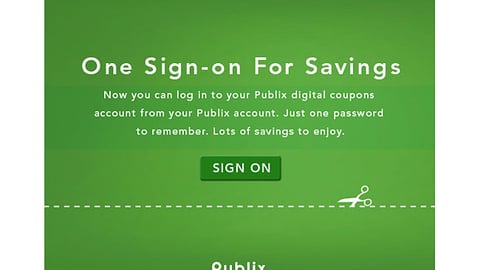 Publix 'Sign on for Savings' Email