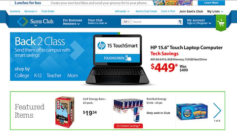 Sam's Club 'Back 2 Class' Landing Page