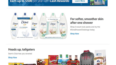 Sam's Club 'Heads Up, Tailgaters' Display Ad