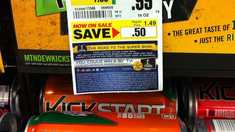 ShopRite PepsiCo 'Road to the Super Bowl' Price Label