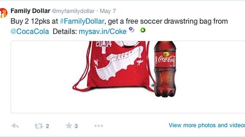 Family Dollar Coke 'Soccer Drawstring Bag' Tweet