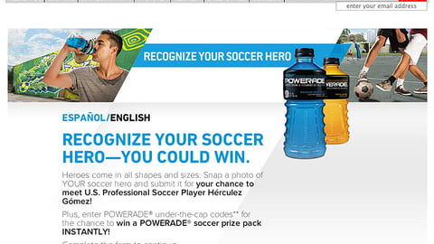 Family Dollar Powerade 'Soccer Hero' Landing Page