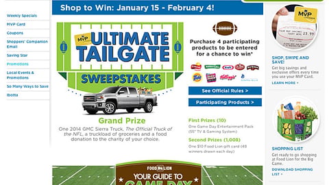 Food Lion 'Ultimate Tailgate' Landing Page