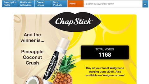 Walgreens ChapStick MixStix Landing Page
