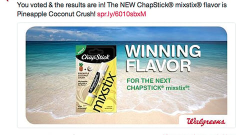 Walgreens ChapStick MixStix Tweet