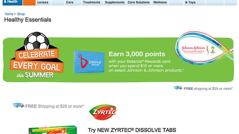J&J Walgreens.com 'Healthy Essentials' Landing Page