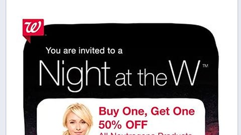 Walgreens Neutrogena 'Night at the W' Facebook Update