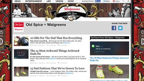 Old Spice Walgreens BuzzFeed.com Page