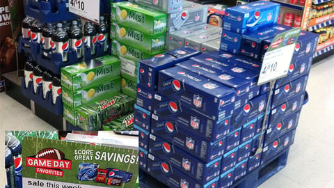 PepsiCo Walgreens 'Game Day Favorites' Pallet Display 