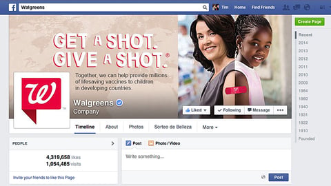 Walgreens 'Get a Shot, Give a Shot' Facebook Cover