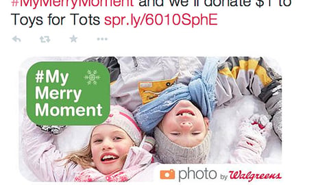 Walgreens '#MyMerryMoment' Tweet
