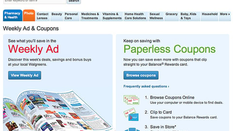 Walgreens 'Weekly Ad & Coupons' Landing Page