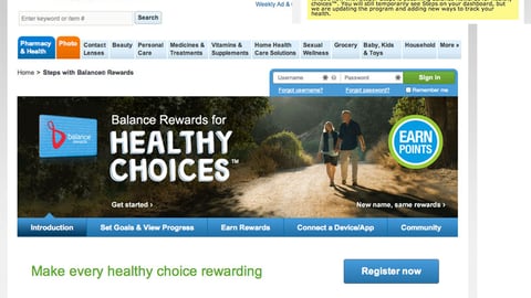 Walgreens 'Healthy Choices' Landing Page