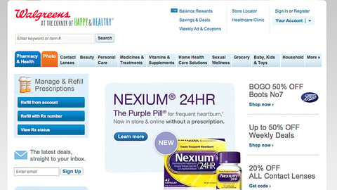 Walgreens.com Nexium 24HR Home Page Ad