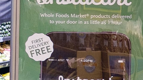 Whole Foods Instacart Stanchion Sign