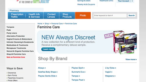 Walgreens Always Discreet Display Ad