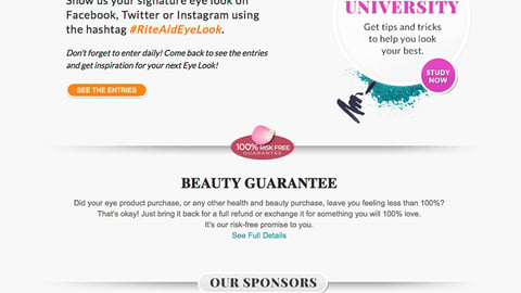 Rite Aid Eye Extravaganza Landing Page